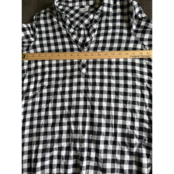 J.Crew Gingham Popover Shirt – Black & White Check, 100% Cotton, Size S - Picture 5 of 8